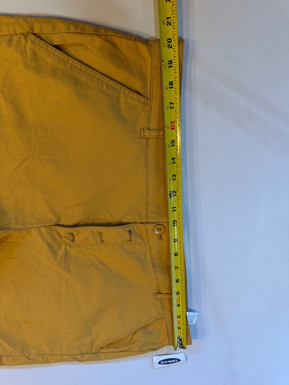 Mustard Button-Front Shorts - Picture 4 of 8